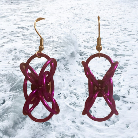 Hour glass chain mail earrings