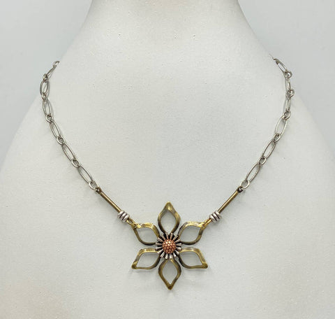 Mechanical botanical necklace