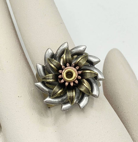 Gear and Flower Ring - R72
