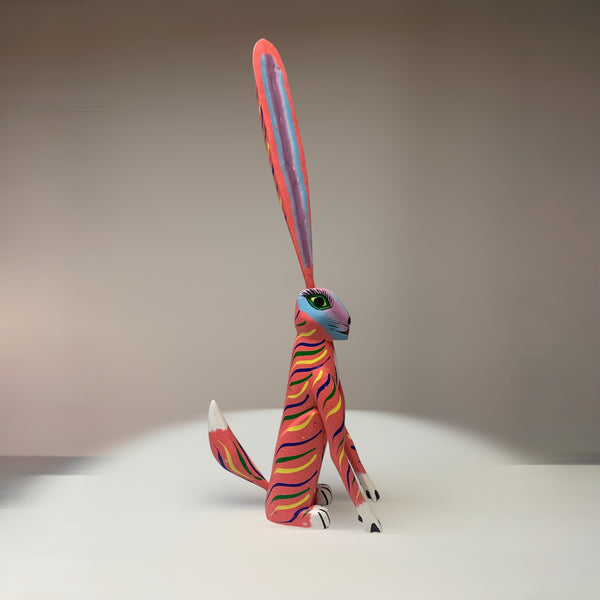 Alebrije - Large Pink Rabbit Standing