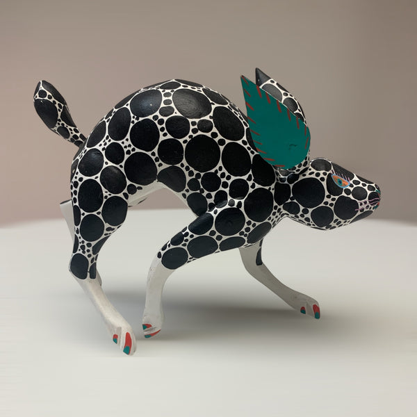 Alebrije - Running Rabbit - large black and white