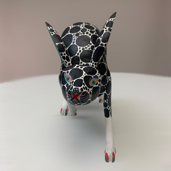 Alebrije - Running Rabbit - large black and white