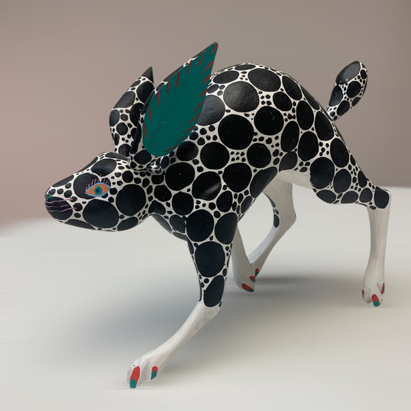 Alebrije - Running Rabbit - large black and white