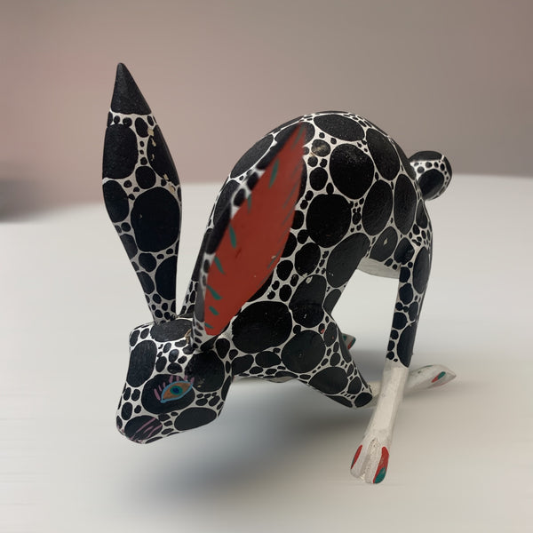 Alebrije - Running Rabbit - small black and white