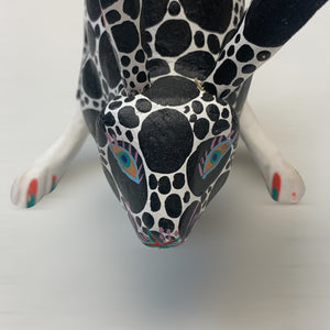 Alebrije - Running Rabbit - small black and white