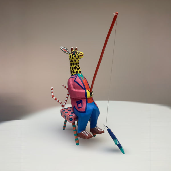 Alebrije - Fishing Giraffe on chair