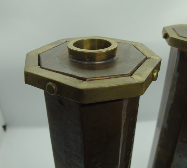 Brass and Copper candlesticks