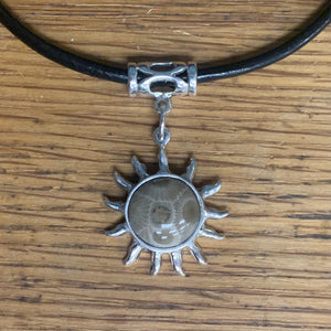 Necklace Sun with Petoskey Stone Sterling