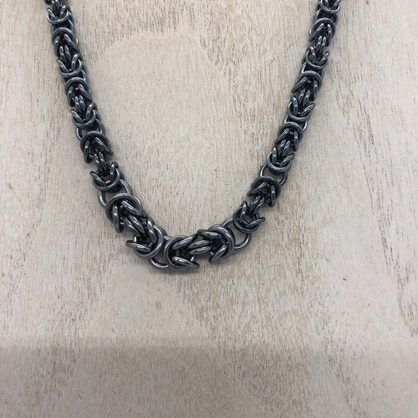 Graduated Byzantine Necklace - Bright Aluminum or Black Ice