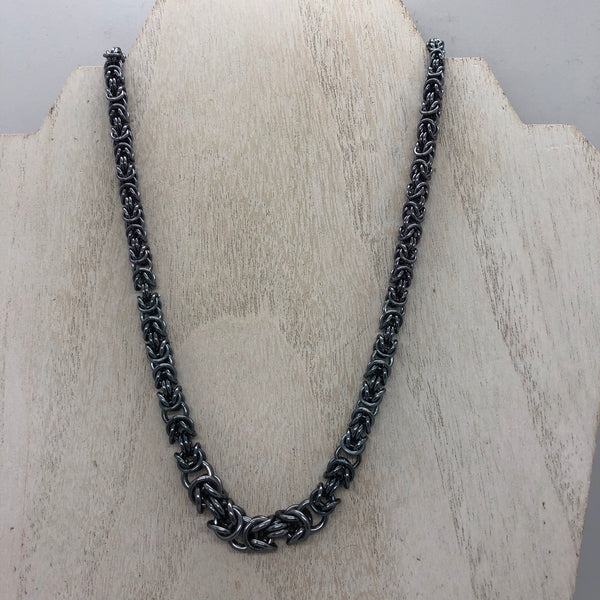 Graduated Byzantine Necklace - Bright Aluminum or Black Ice