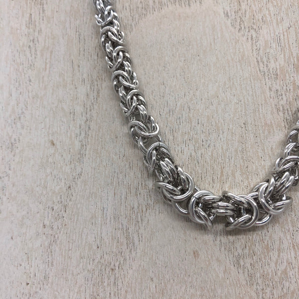 Graduated Byzantine Necklace - Bright Aluminum or Black Ice