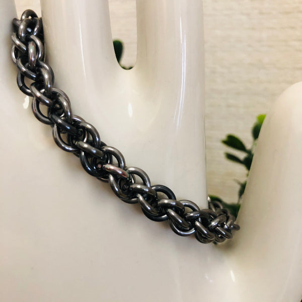 Classic Jens Pind chainmaille weave bracelet - Hematite