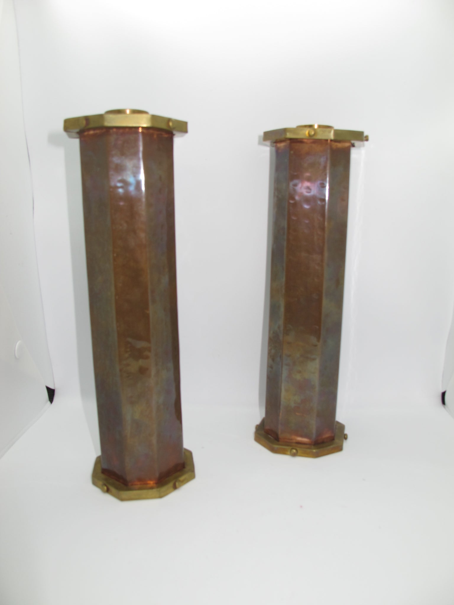 Brass and Copper candlesticks